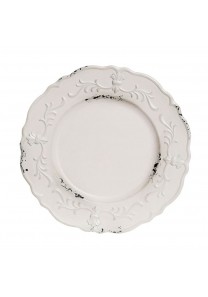 Bajo plato 33 cm en polipropileno color blanco envejecido