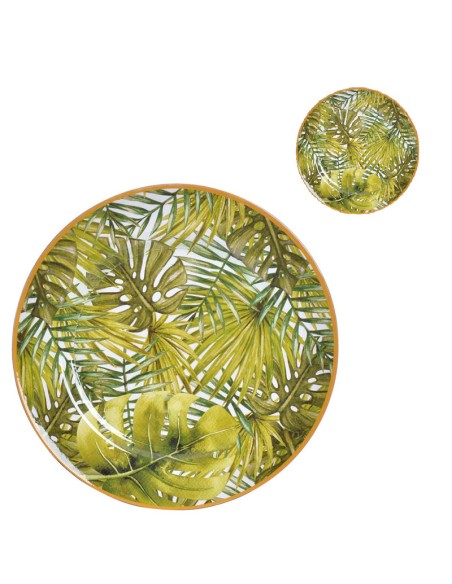 Plato de pan 13 cm polipropileno tropical hojas grandes