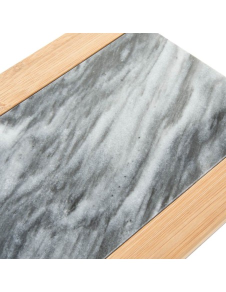Bamboo/marble table presentation plate 30x19x2 cm.