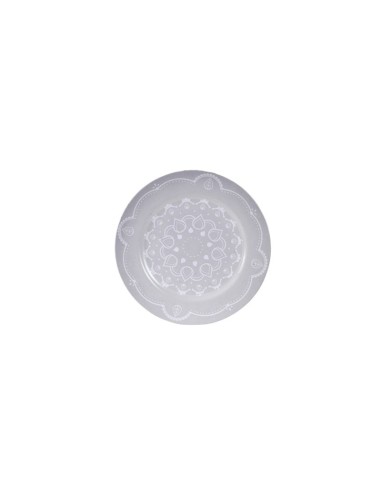 Gray mandala bread plate