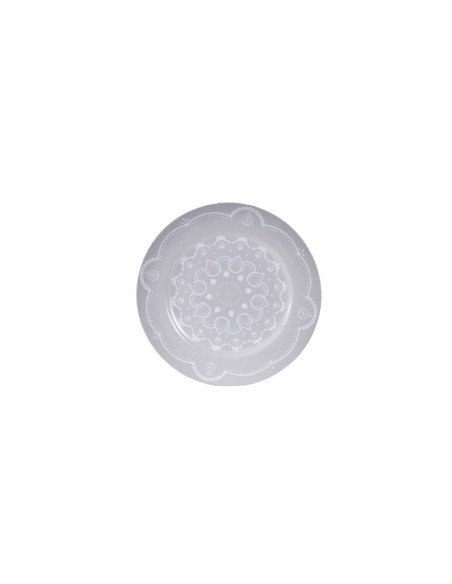 Gray mandala bread plate