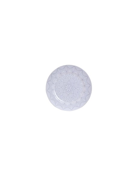 White mandala bread plate