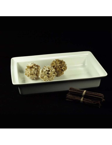 Fuente rectangular porcelana buffet 29x17x7 cm