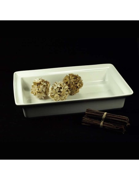 Fuente rectangular porcelana buffet 29x17x7 cm