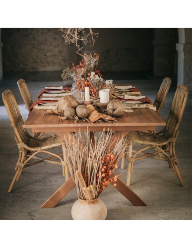 Wooden table with folding legs