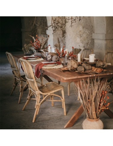 Wooden table with folding legs