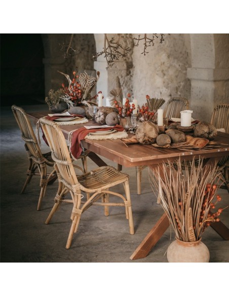 Wooden table with folding legs