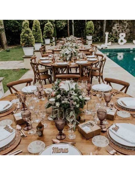 Round wooden table