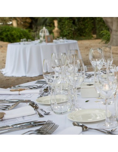 Round white tablecloth 352 cm