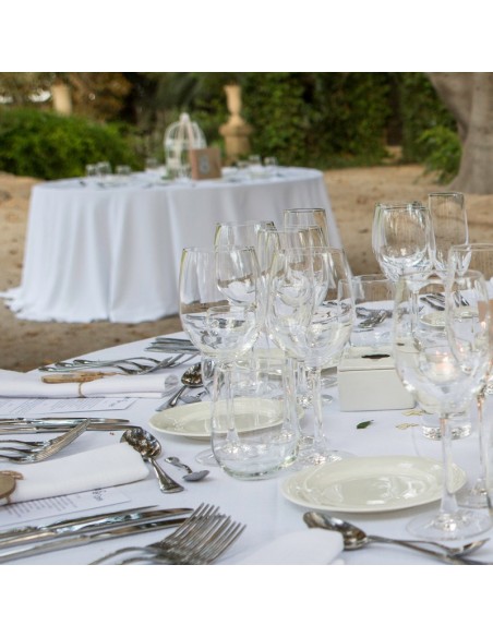 Round white tablecloth 352 cm