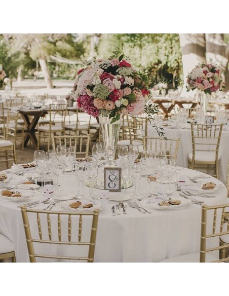 Round white tablecloth 352 cm