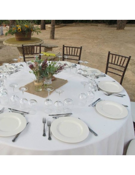 Round white tablecloth 352 cm