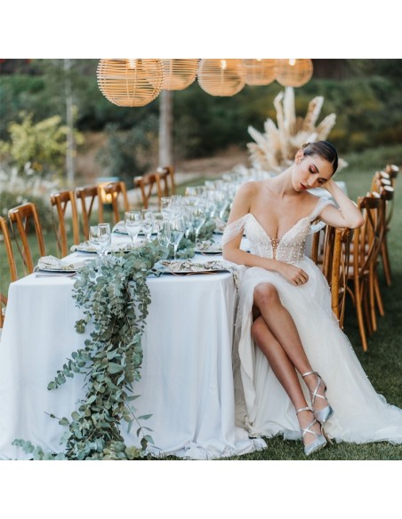 Round white tablecloth 352 cm