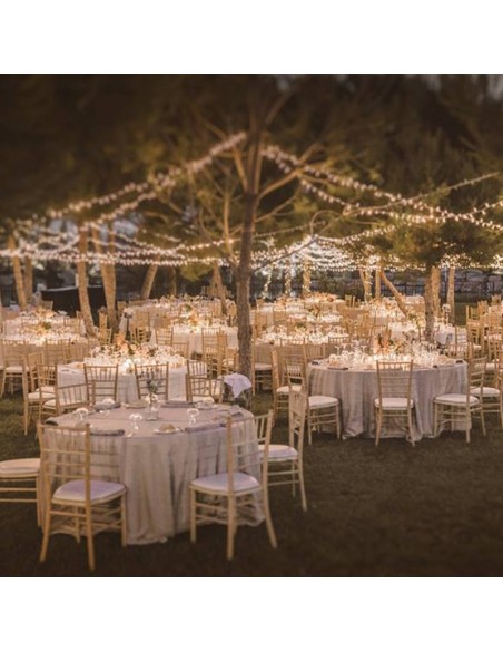 Round beige tablecloth 352 cm