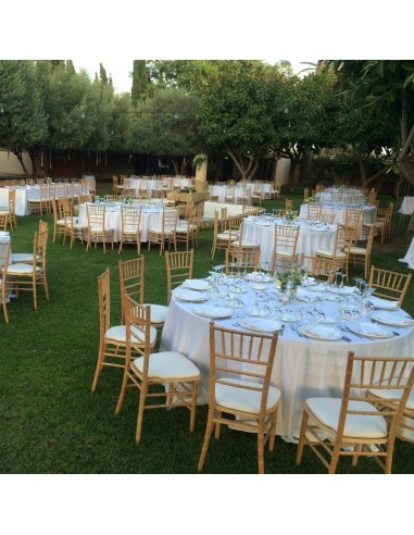 Round beige tablecloth 352 cm