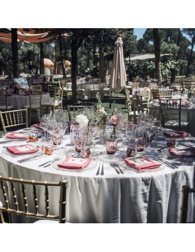 Round beige tablecloth 352 cm