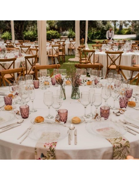 Round beige tablecloth 352 cm