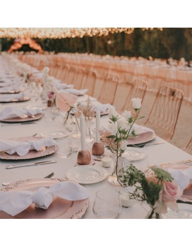 Round beige tablecloth 352 cm