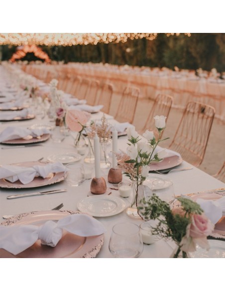 Round beige tablecloth 352 cm