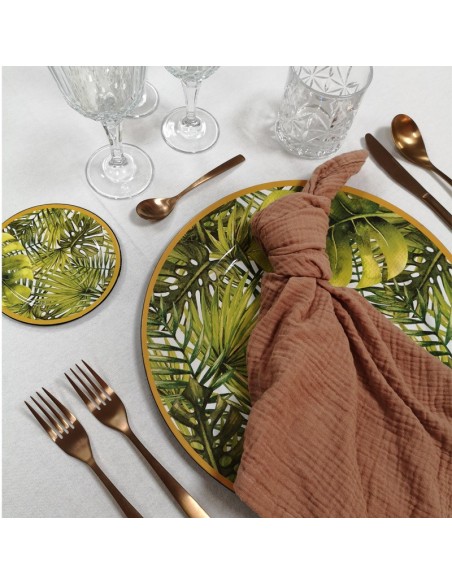 Round beige tablecloth 352 cm