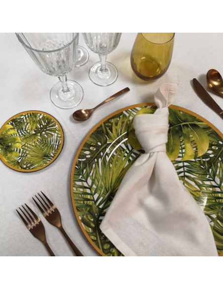 Round beige tablecloth 352 cm