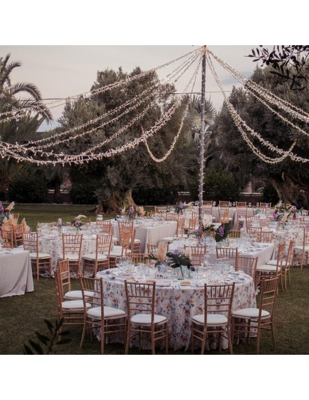 Round tablecloth with natural flowers 352 cm