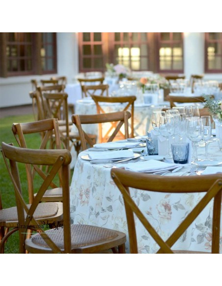 Round tablecloth with natural flowers 352 cm