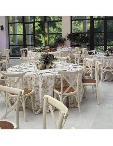 Round tablecloth with natural flowers 352 cm