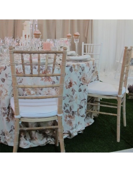 Round tablecloth with natural flowers 352 cm