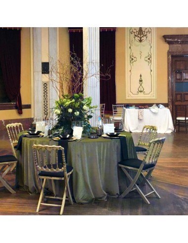 Green velvet round tablecloth
