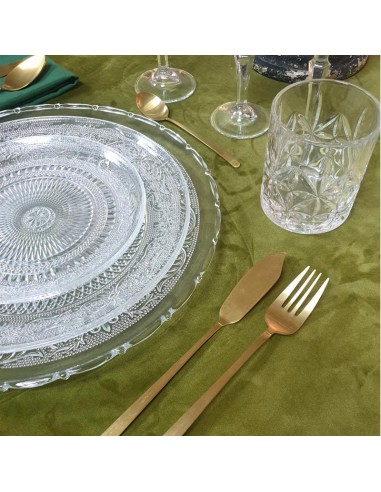 Green velvet round tablecloth