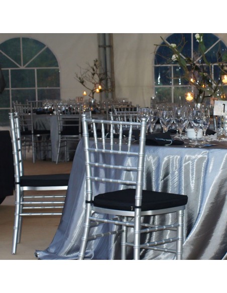 Round silver taffeta tablecloth 360 cm