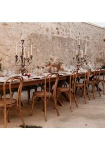 Wooden table with folding legs