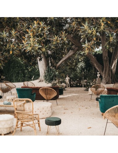 Green velvet armchair