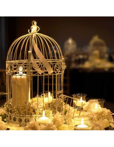 White metallic birdcage