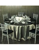 Mantelería Luxury tafetán plata - Mantel redondo 360 cm