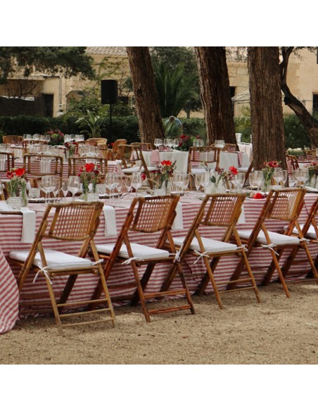 Red line rectangular tablecloth 370x260 cm.
