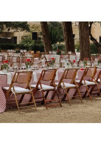 Red line rectangular tablecloth 370x260 cm.