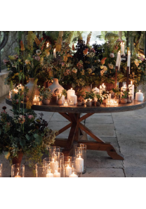 Round wooden table