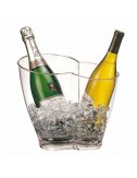 Cubo champán acrílico transparente para 2 botellas