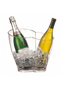 Cubo champán acrílico transparente para 2 botellas